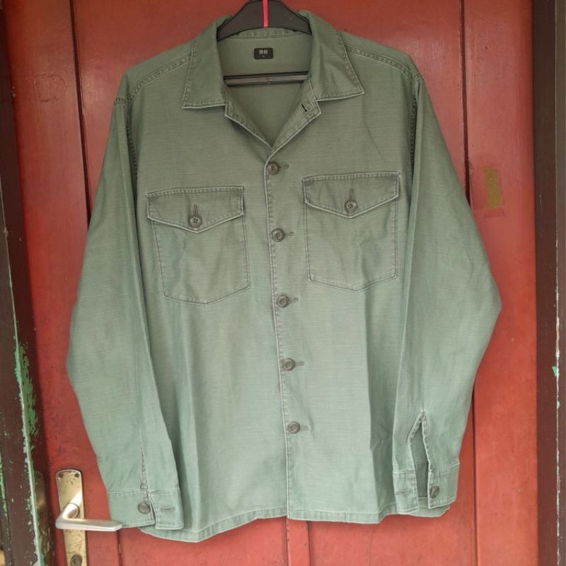 Baca Deskripsi Kemeja Utility Olive Green Original XL not OG 107 Us Army