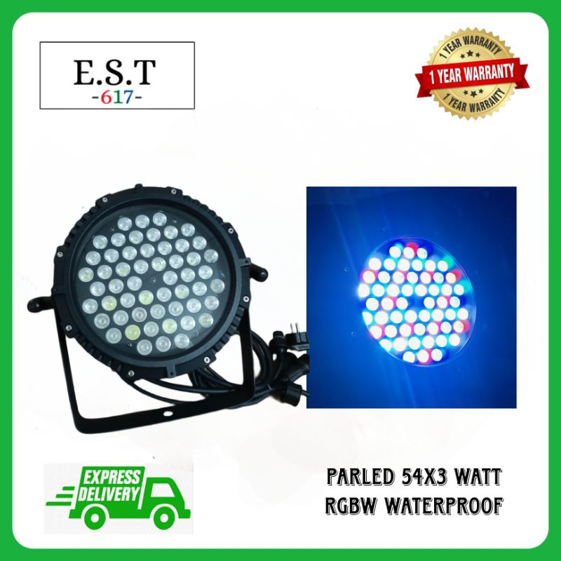 Parled par led 54x3 watt rgbw waterproof 4 kabel