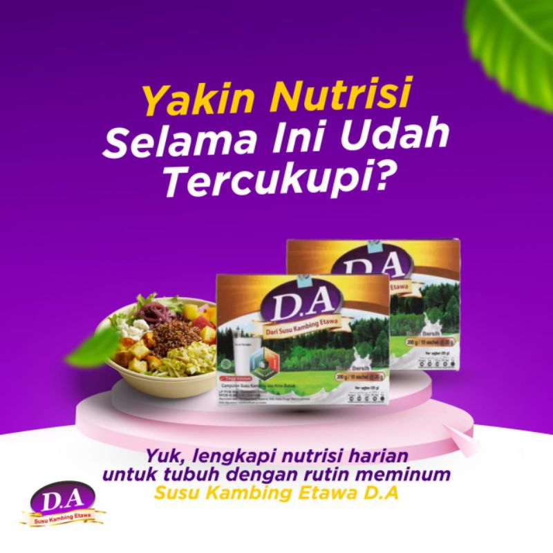 

Susu D.A Susu Kambing Etawa Rasa Original Mengatasi Radang Sendi Sangat Baik untuk Busui dan Bumil