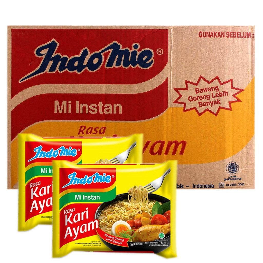 

INDOMIE RASA KARI AYAM INSTAN 1 DUS ISI 40 PCS