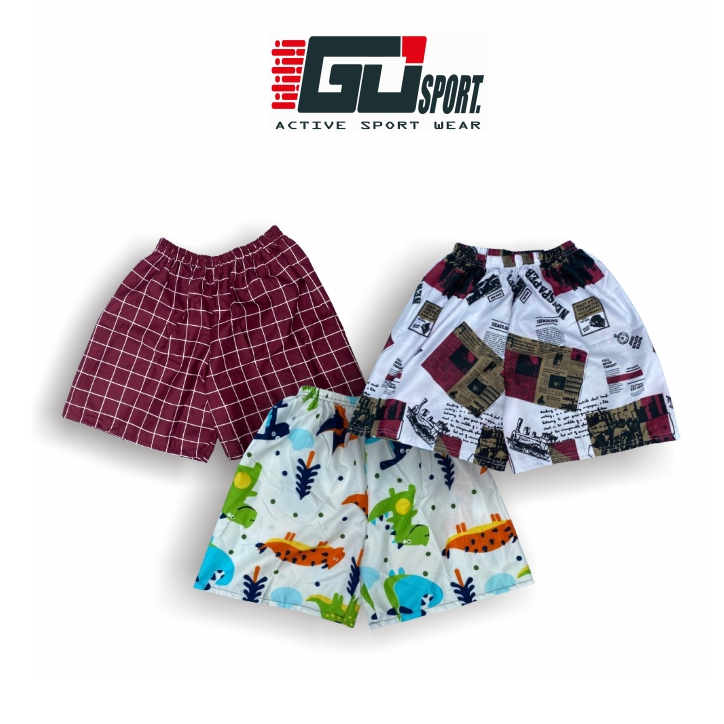 Celana Pendek Pria Boxer Wanita Bokser cowok Dewasa Clana karet Motif Square anak remaja glosiran Pr