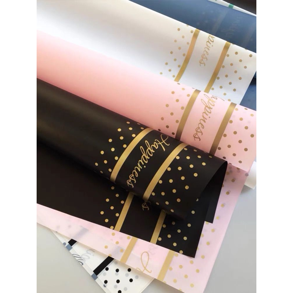 

20 LEMBAR KERTAS HAPPINESS POLKADOT CELLOPHANE KERTAS BUKET WRAPPING FLORAL PAPER