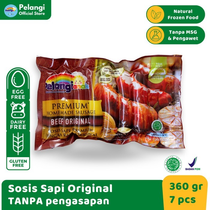 

Pelangi Sosis Beef Original isi 7pcs tanpa MSG & bahan pengawet | Festive Frozen Food