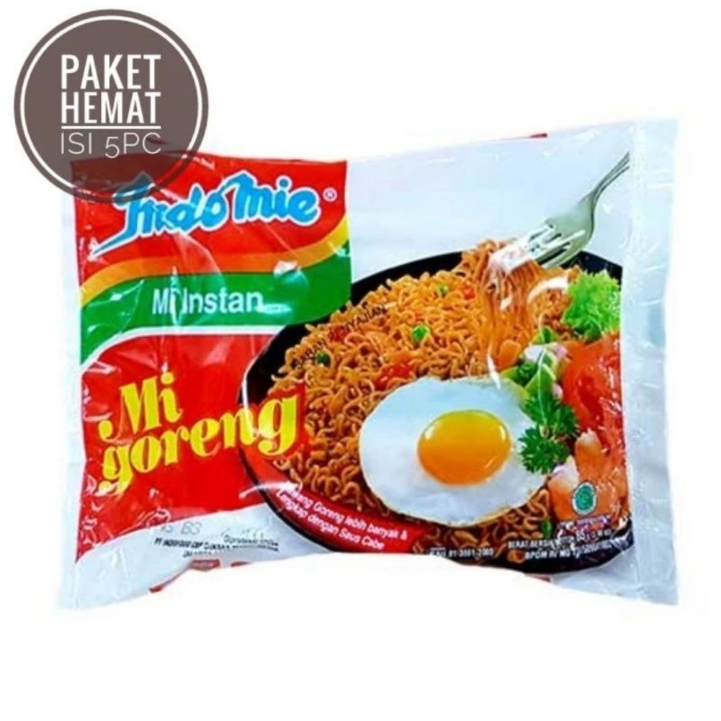 

PAKET HEMAT Indomie goreng/kuah isi 5