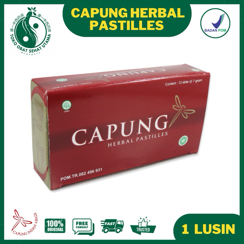 PERMEN CAPUNG HERBAL PASTILLES (1 LUSIN) / Permen Tenggorokan, Bau Mulut
