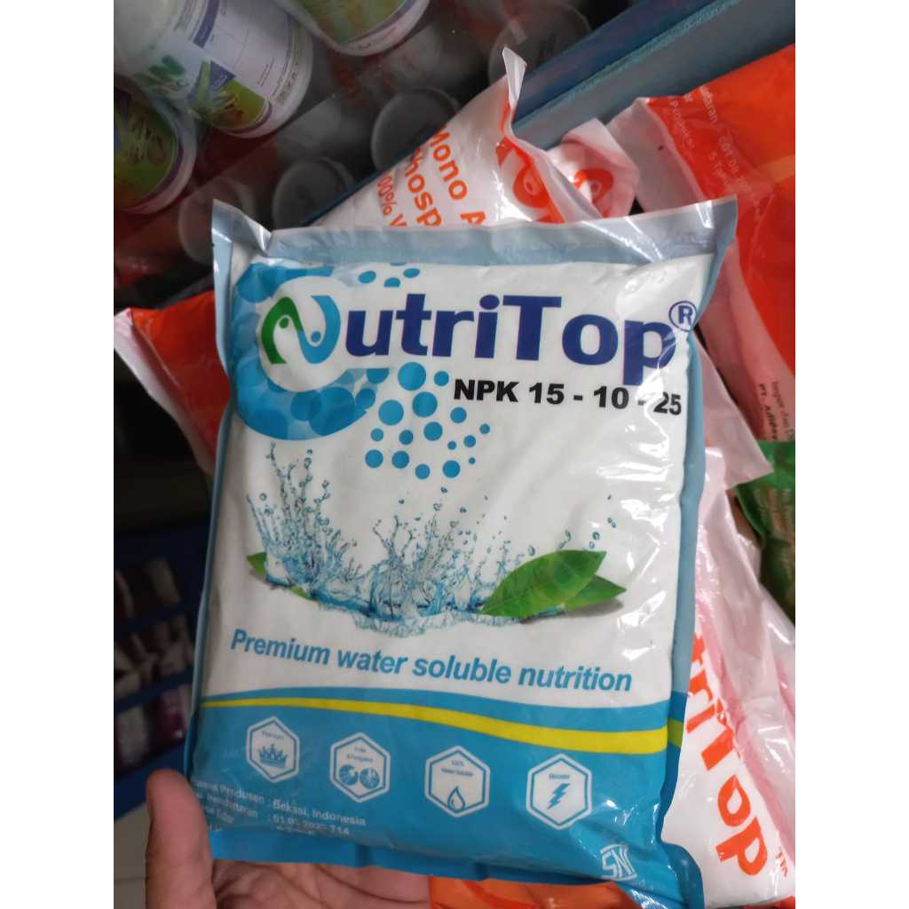 Termurah Pupuk Premium Pembuahan Nutritop Npk 15-10-25 + Mg Te - Kemasan 1 Kg