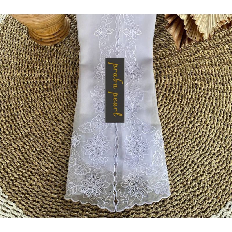 Kain kebaya bordir premium putih series