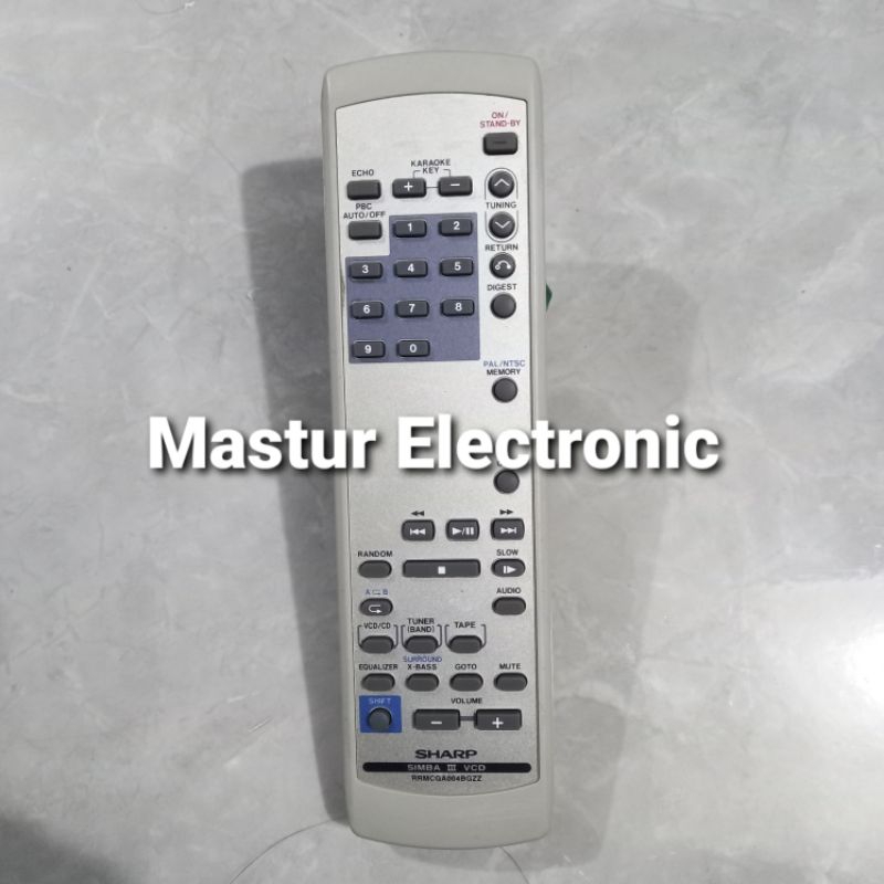 REMOTE REMOT DVD COMPO SHARP RRMCGA004BGZZ ORIGINAL ASLI