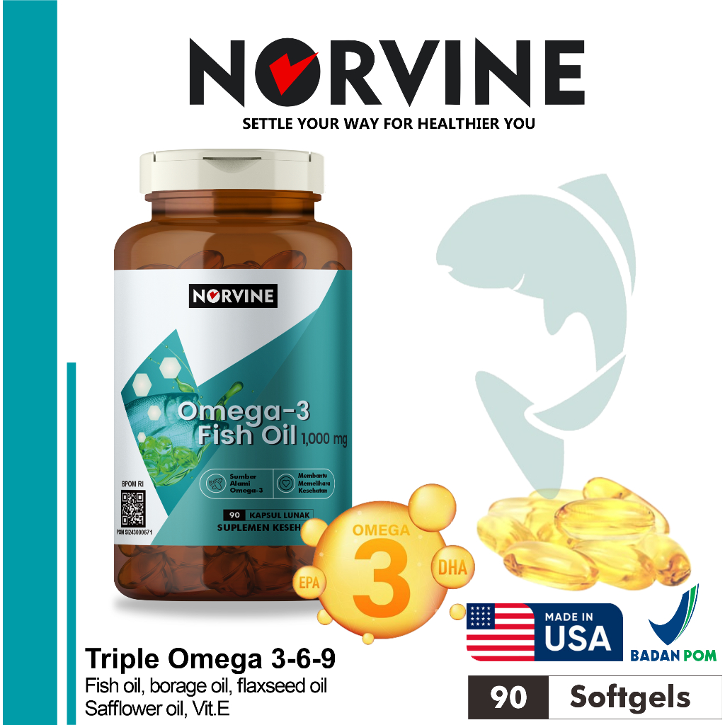 NORVINE OMEGA-3 FISH OIL 1000 mg