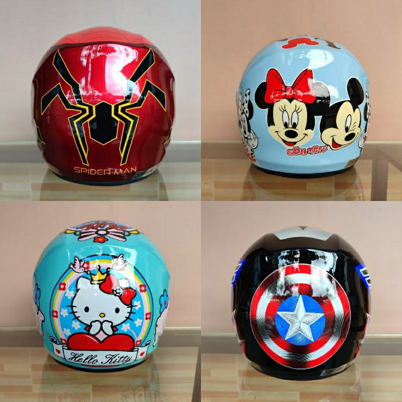 Helm Anak usia 3-8 tahun kalakter cewek cowok helm anak bagus