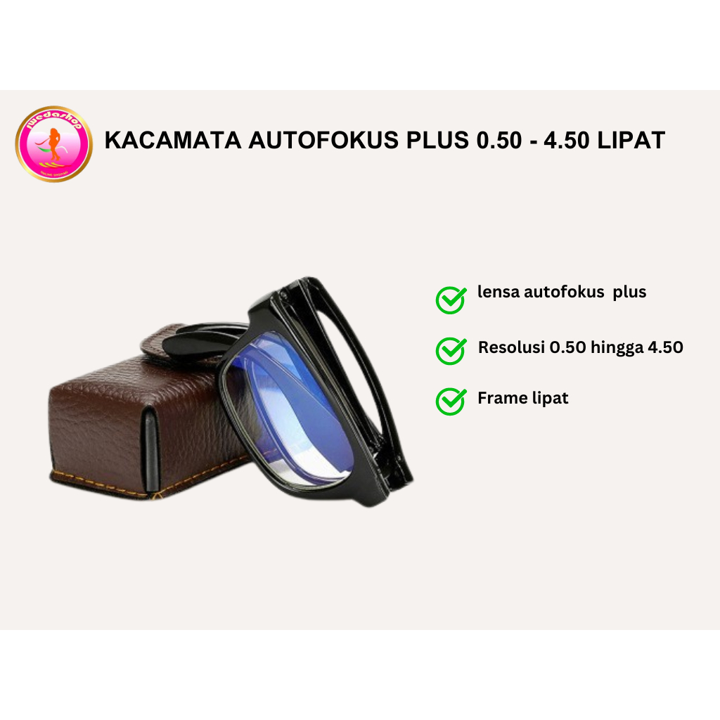 Kacamata Baca PLUS Auto Fokus Lipat 3in1 anti radiasi anti uv