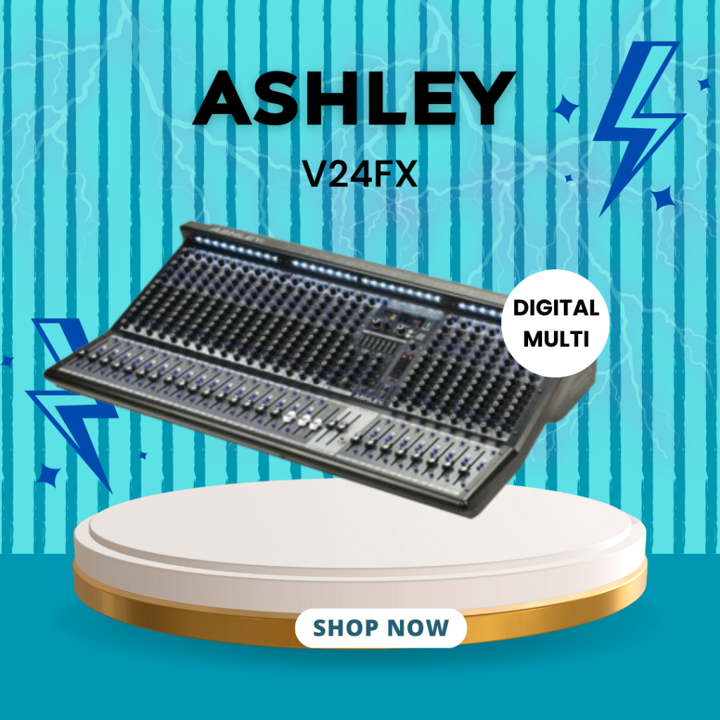MIXER ASHLEY V 24FX / V24FX / V-24FX 24 CHANNEL DIGITAL DISPLAY MP3 GARANSI RESMI ASHLEY