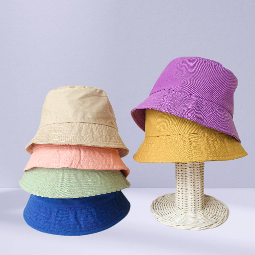 Lovelybabyandkids - Topi Bucket Anak Laki Laki Perempuan Warna Pastel Polos Cowok Cewek Usia 2 - 4 T