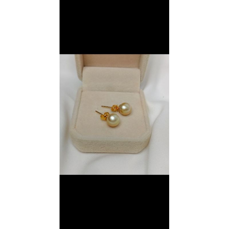 Giwang emas mutiara laut