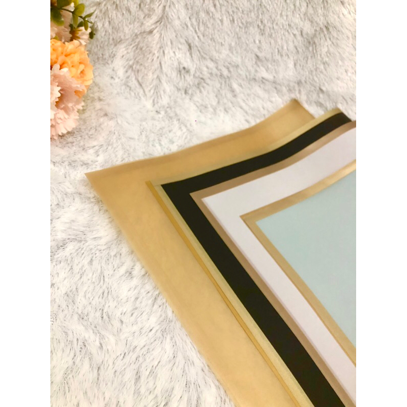 

[Bouquet Paper] Kertas Buket Cellophane List Gold Flower Wrapping