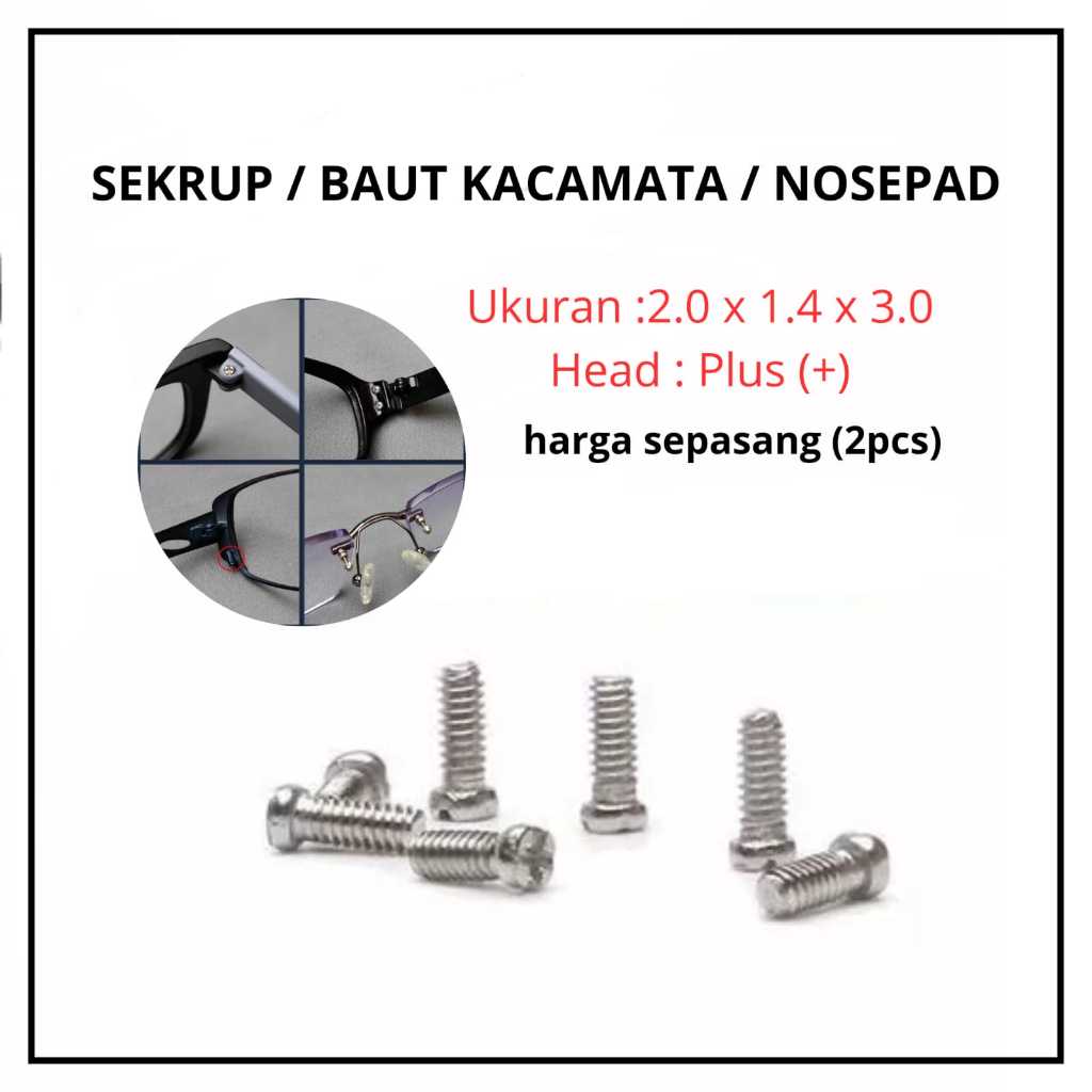 Set Reparasi Kacamata Perlengkapan Kacamata Baut Sekrup Mur