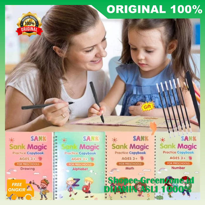 

SANK Magic Book 1 SET ISI 4 BUKU + PULPEN Buku Belajar anak 100% ORIGINAL ASLI
