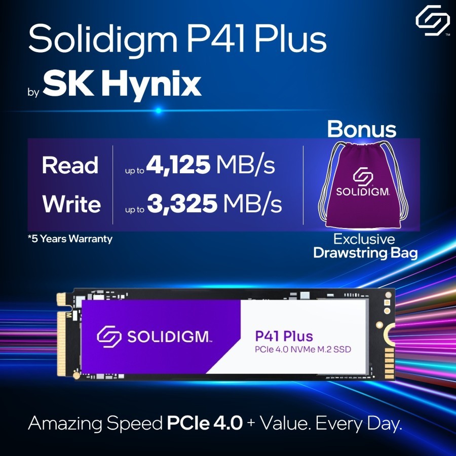 Solidigm P41 Plus 1TB M.2 Pcie Gen4 Nvme SSD