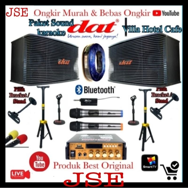 Paket Set Sound Karaoke speaker 10 inch Dat Original Support Smart tv