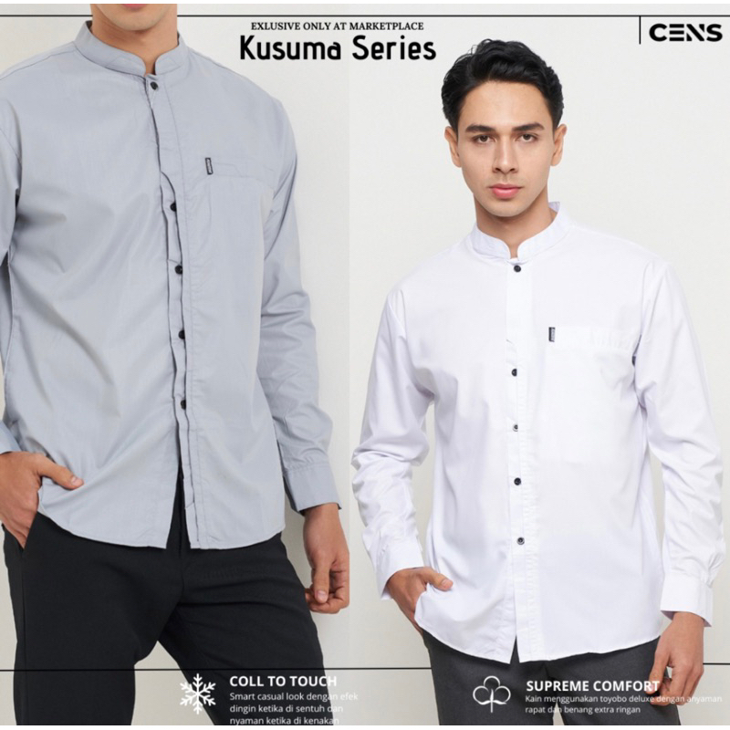 Koko Polos Motif Kusuma Baju Koko El Rumi Al Qorni Pakaian Pria Koko Lengan Panjang