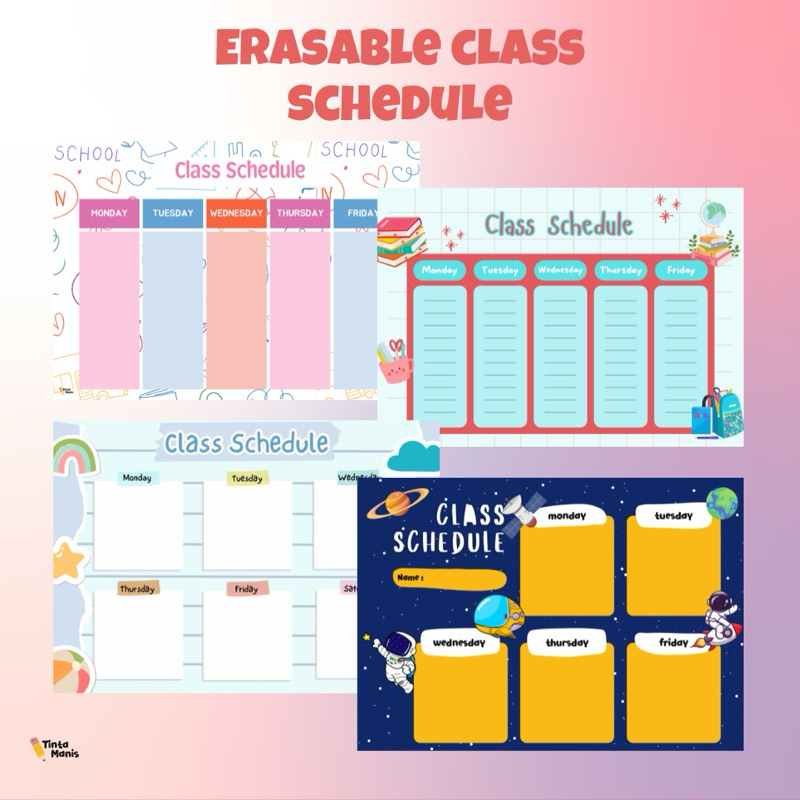 

JADWAL PELAJARAN - Wipe and Clean ukuran A3