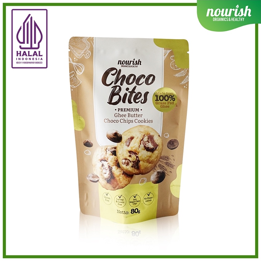 

ART Q15U Choco Bites Premium Gluten Free Ghee Butter Choco Chips Cookies 8gr