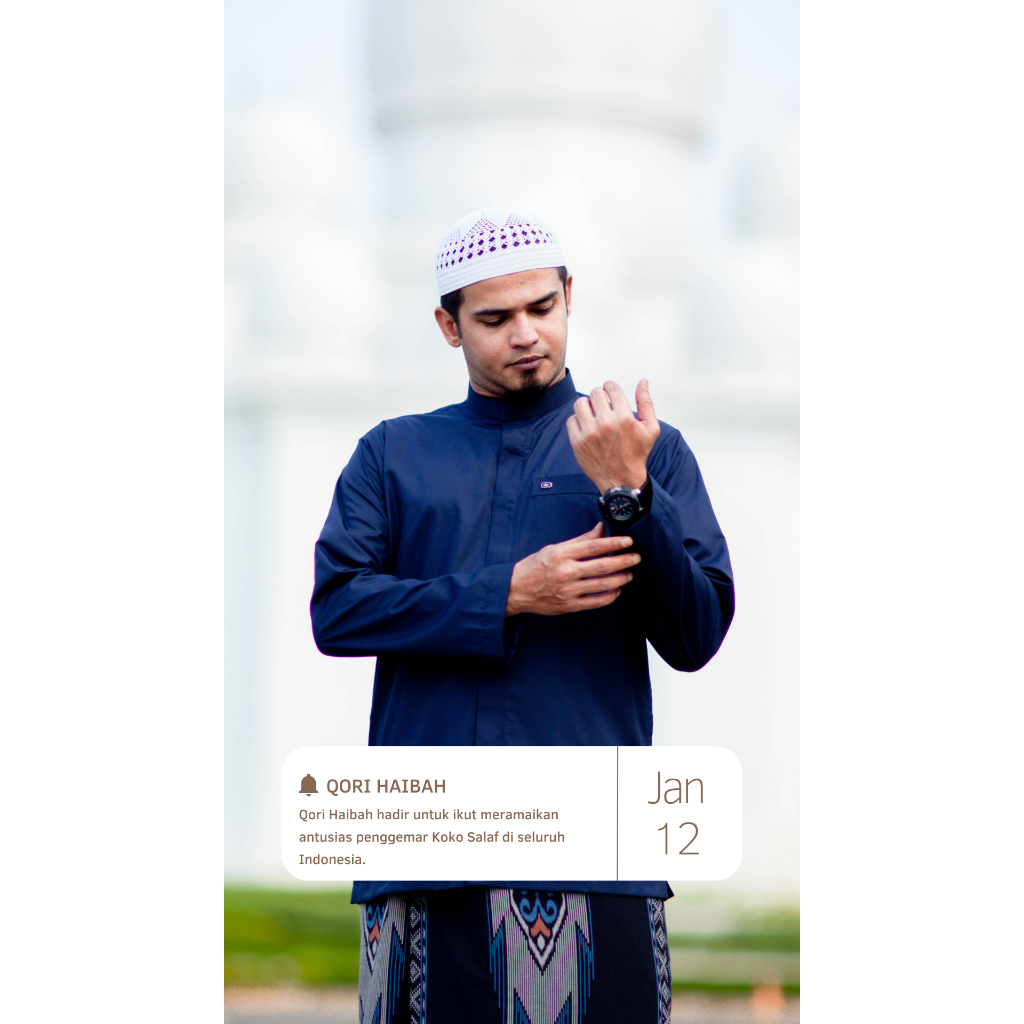 Qori Haibah Baju Koko Kerah Gamis (Lengan Non Manset) QH3-1