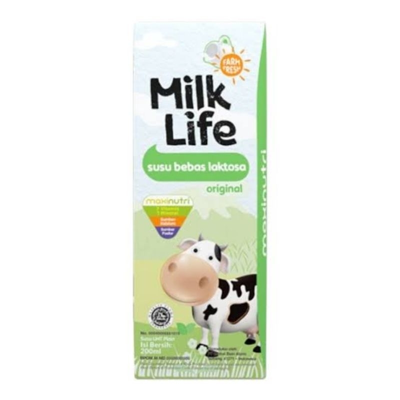 

SUSU MILK LIFE LACTOSE FREE 200ML 200 ML MILILITER BEBAS TANPA LAKTOSA COCOK UNTUK PENGIDAP LACTOSE INTOLERANT TERMURAH TERLARIS RASA ORIGINAL ASLI PLAIN HAMBAR TAWAR PERTUMBUHAN GROWING TERLARIS HALAL ENAK SEHAT BALITA ANAK ANAK HIJAU MILKLIFE