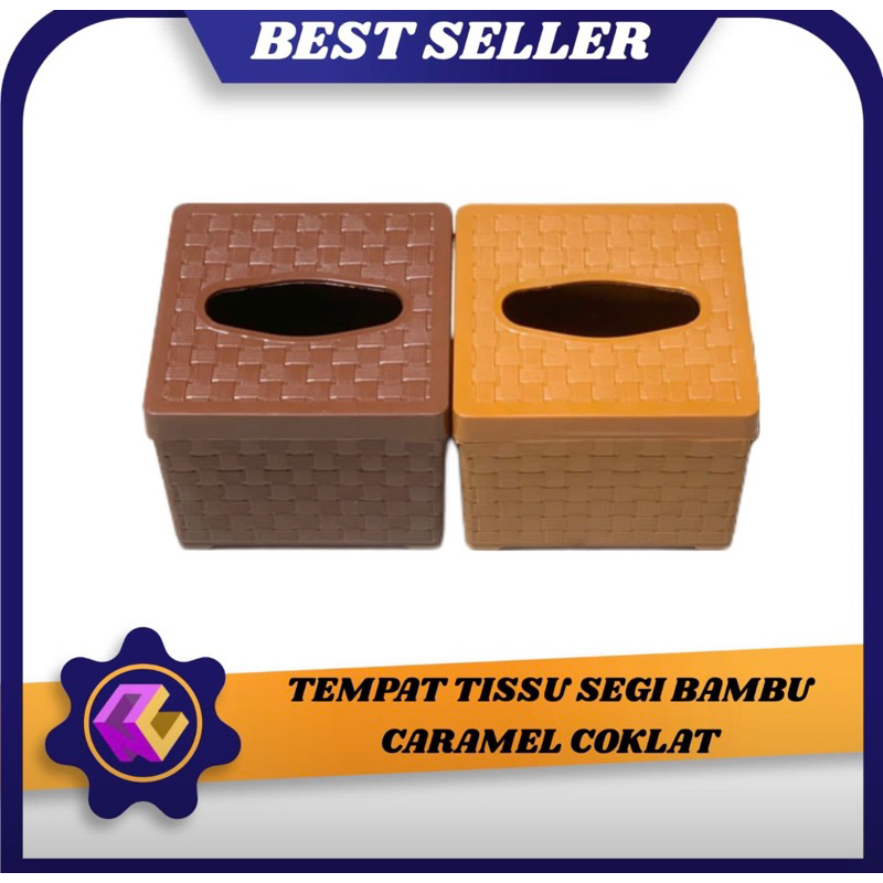 Tempat Tissue Segi Motif Bambu / Wadah Tissue Motif Bambu / Tempat Tisu Bambu Warna / Tempat Tisu Ko