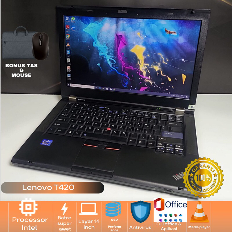 Lenovo Thingpad T420 core i5 Ram 8gb SSD 256gb 14"'inch  - siap pakai