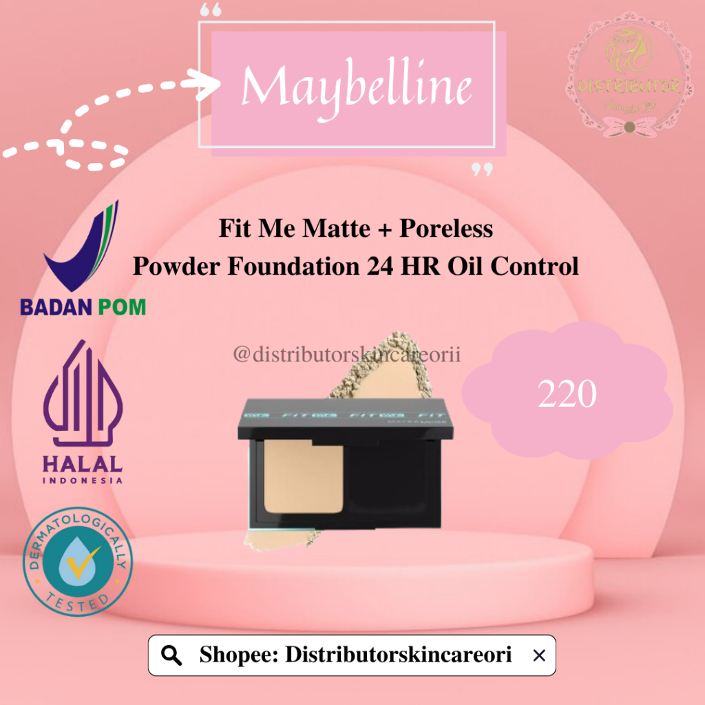 MAYBELLINE Fit Me Matte+Poreless Powder Foundation (220)
