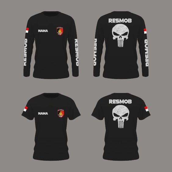 Kaos Polisi Resmob - Tshirt Polisi Resmob Tangan Panjang/Tangan Pendek