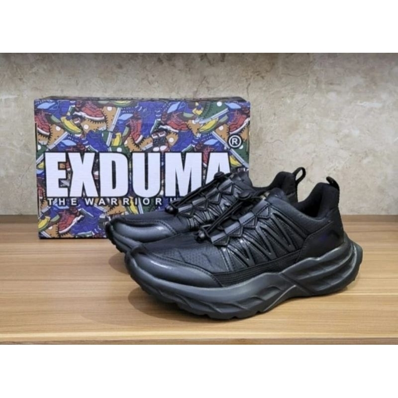 SEPATU EXDUMA SUPER BLACK ORIGINAL 24/SEPATU COCOK UNTUK PASPAMPRES/SEPATU FULL HITAM
