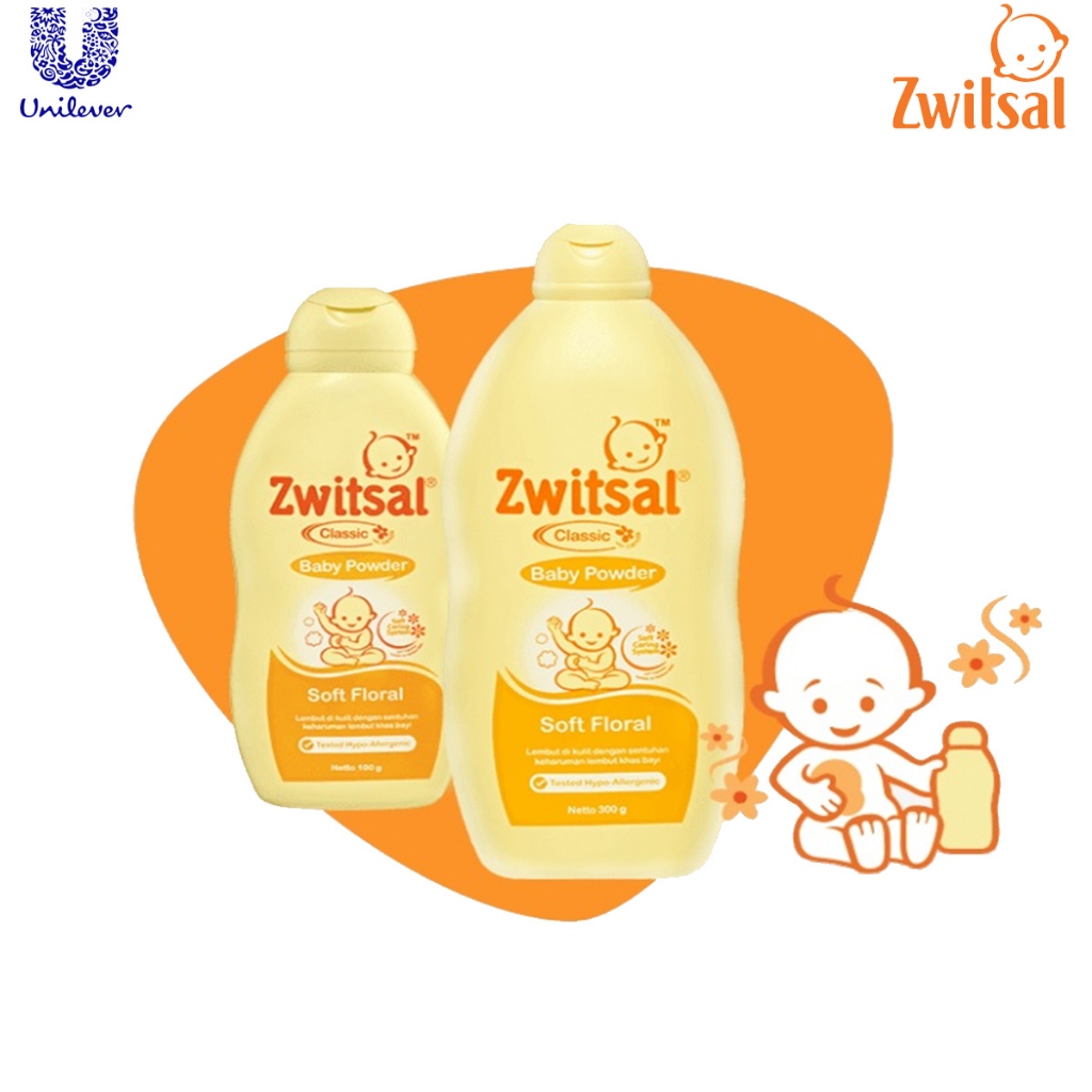 Zwitsal Baby Powder Soft Floral 300gr ll Bedak Tabur Bayi Classic 300gr RIR