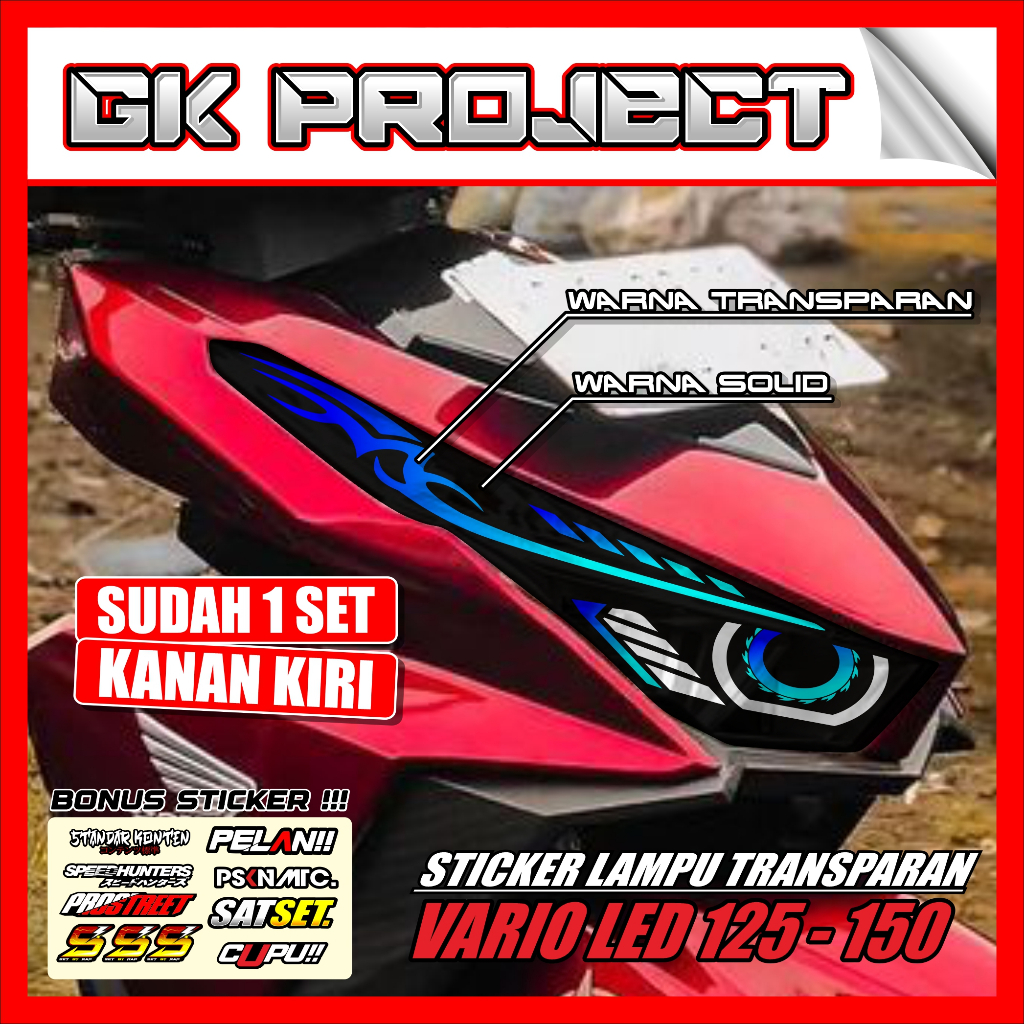 Stiker Lampu VARIO 125 & 150 LED | Stiker Variasi Lampu Alis Motor Honda VARIO 125 & 150 LED | Stike