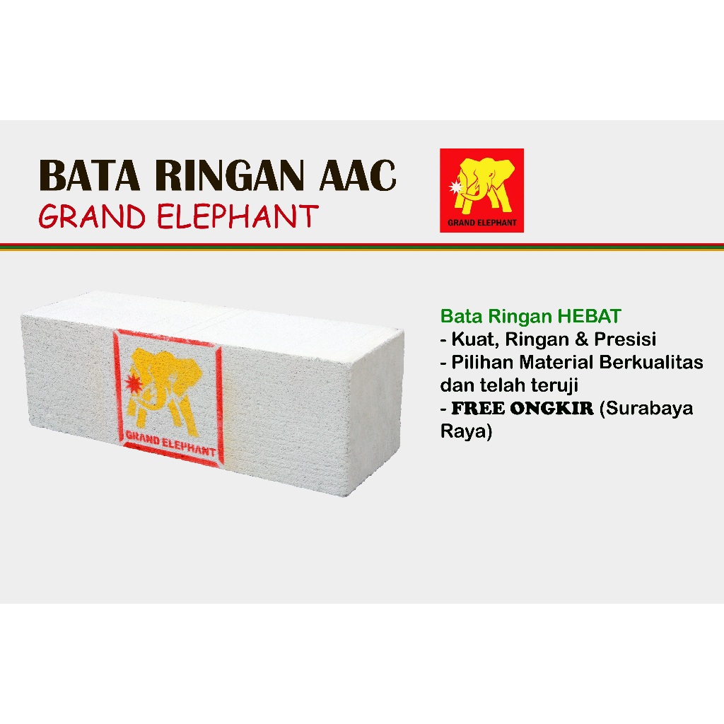BATA RINGAN GRAND ELEPHANT PER M3 (PEMBELIAN ONLINE)