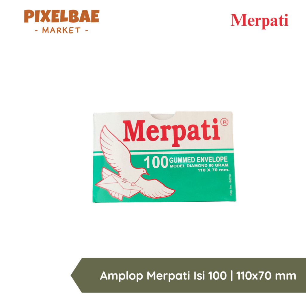 

AMPLOP MERPATI KECIL ISI 100 GUMMED ENVELOPE 110X70MM