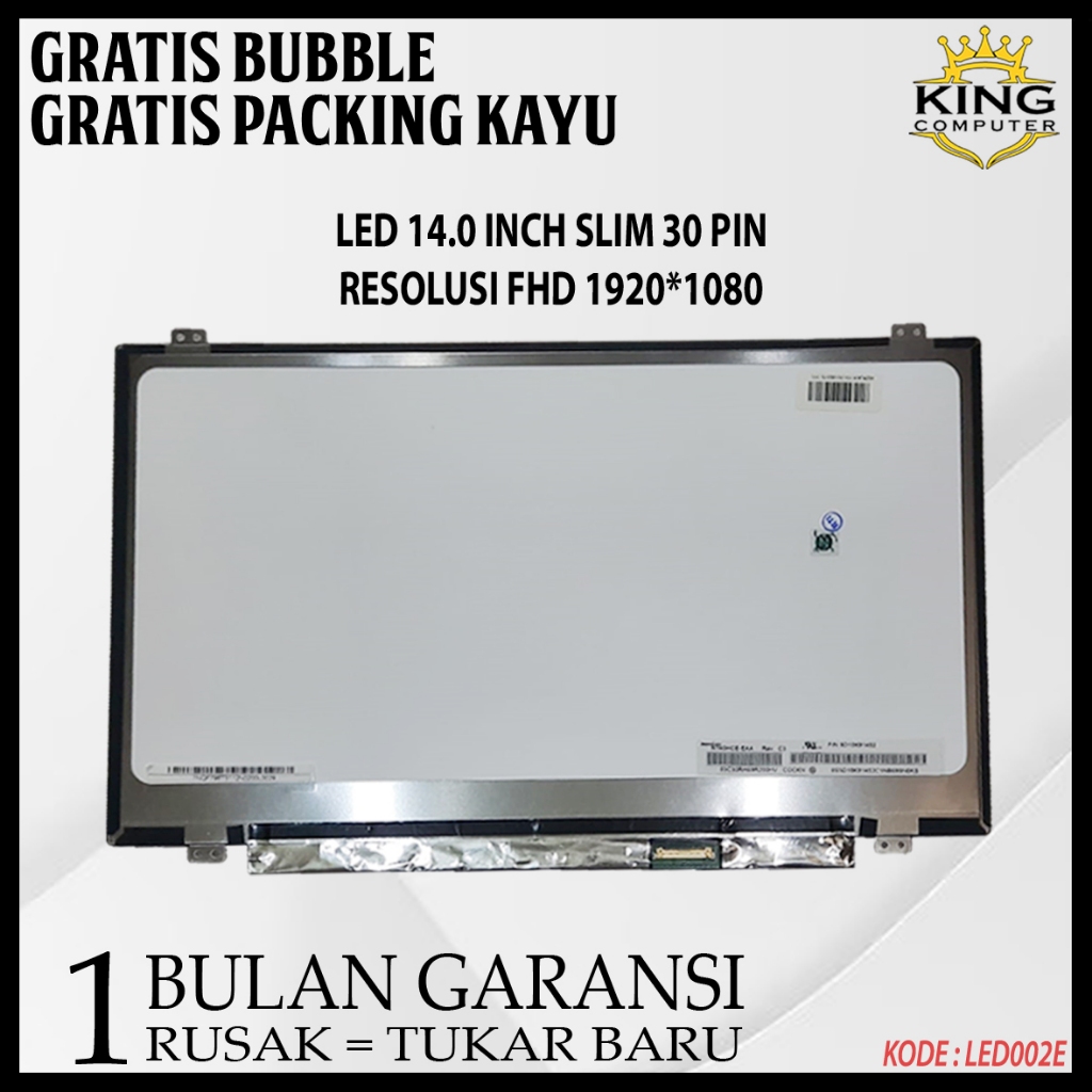 LCD LED LAPTOP 14 Inch SLIM 30PIN FHD 1920X1080 KUPING ATAS BAWAH ASUS A407 X407