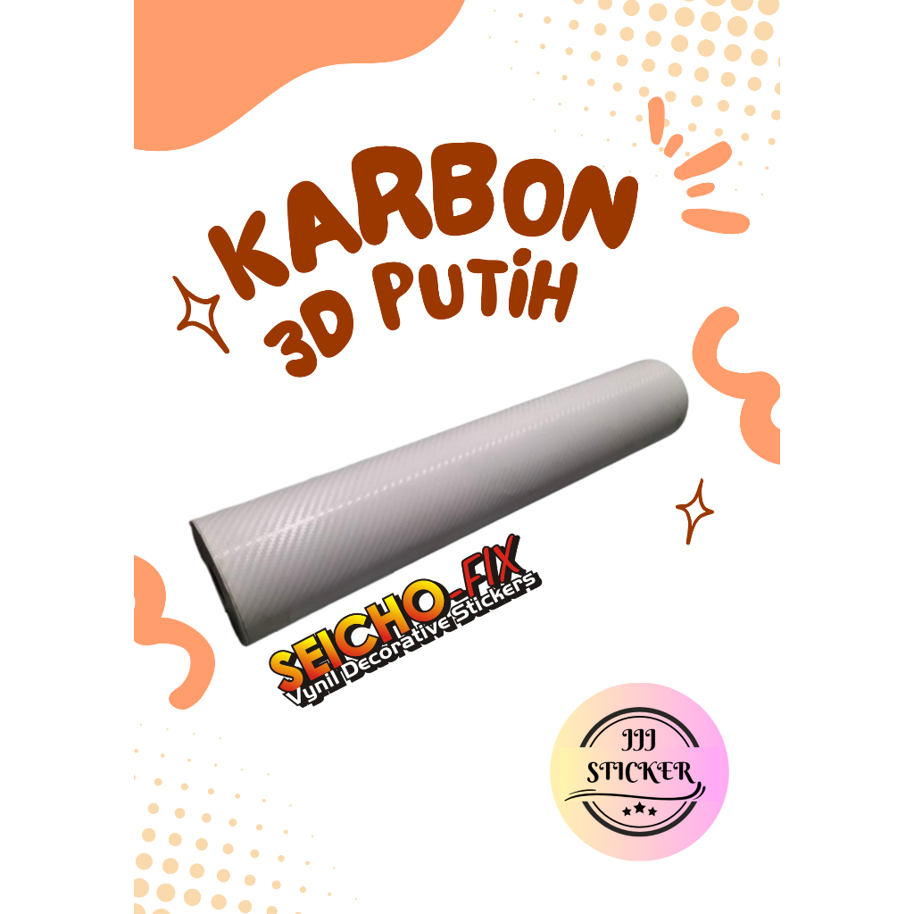 Stiker Skotlet Karbon 3D Merk Seichofix Warna Putih (45cm x 15m)