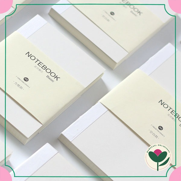 

Buku tulis notebook basic all white muji style simple minimalis aesthetic DIY journal planner MK1608