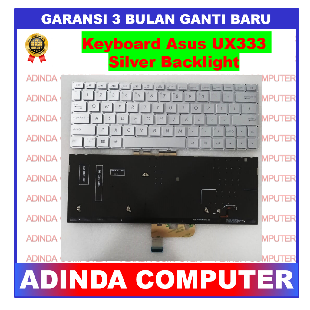 Keyboard Asus Zenbook 13 UX333 UX333FAC UX333FLC Silver Backlight