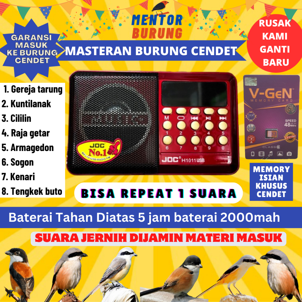 MASTERAN KHUSUS BURUNG CENDET JERNIH FULL MATERI ISIAN MEWAH RACIKAN MASTERAN CENDET BURUNG KICAU
