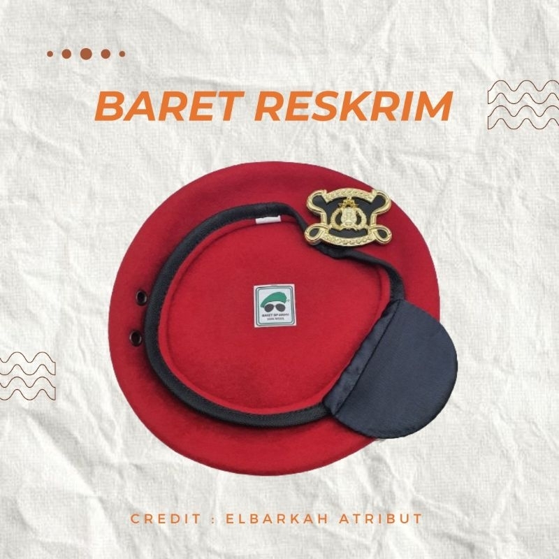 BARET RESKRIM reserse polri KACAMATA + EMBLEM | ATRIBUT POLRI
