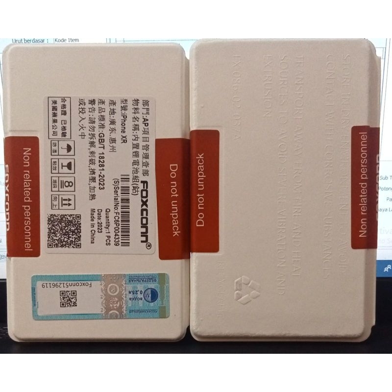 BATERAI IPHONE XR ORI 100% FOXCONN
