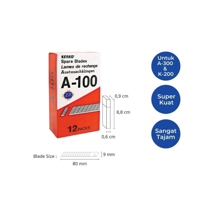 

Isi Cutter Kenko Kecil A-100 Grosir 12 Pcs