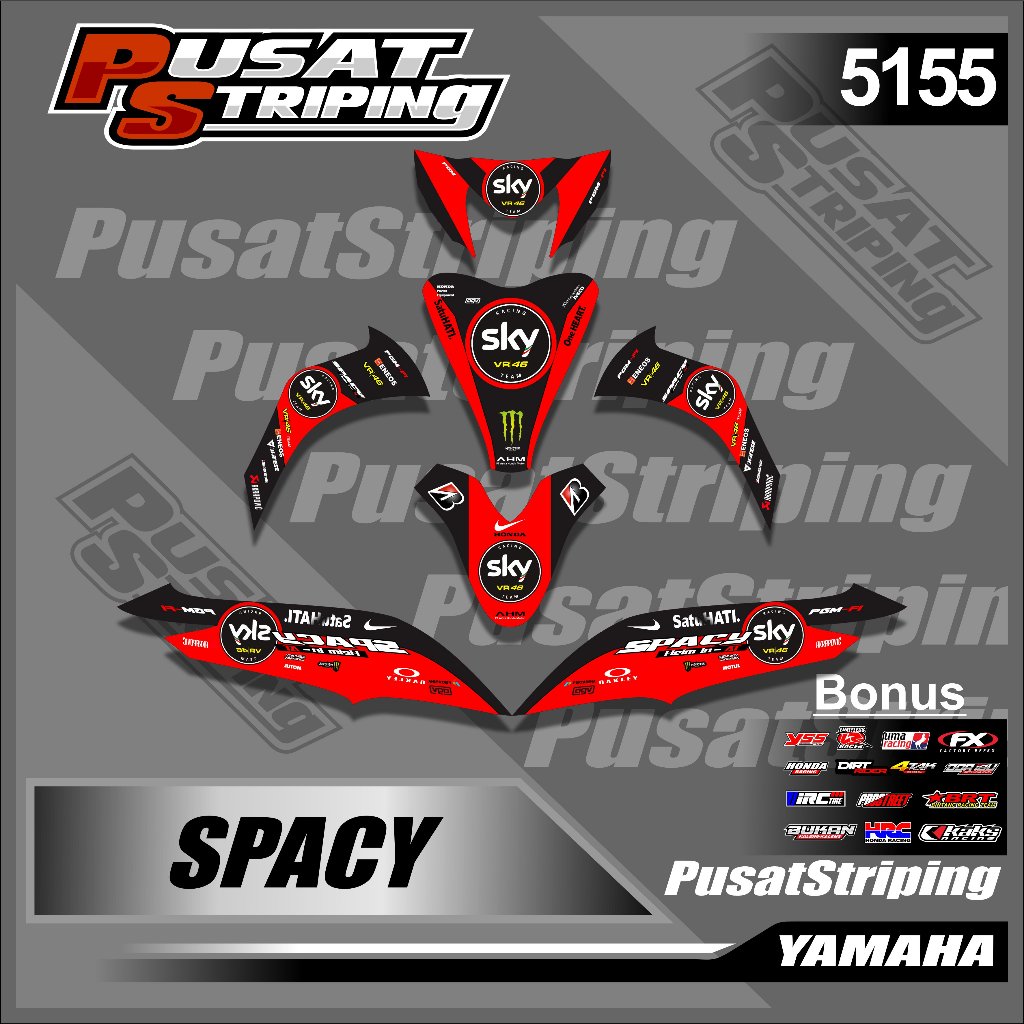Decal Spacy Full Body Stiker Motor Spacy Full Body Striping Spacy Variasi SKY