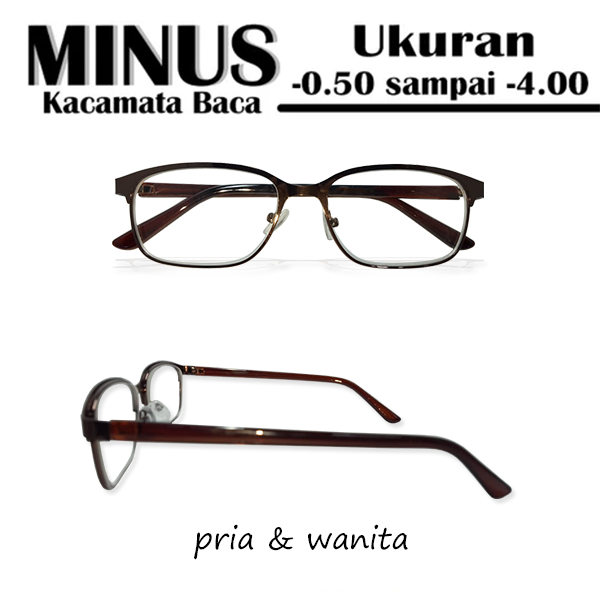 Kacamata Minus Rabun Jauh Model Terbaru Ready Ukuran -0.50 sampai -4.00 Frame Besi  Gagang Mika Ada 