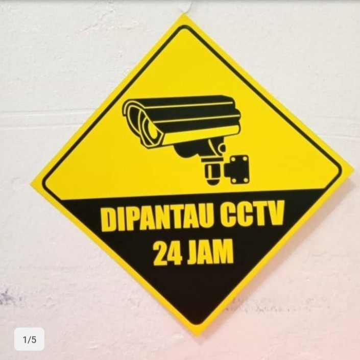 

stiker rambu DIPANTAU CCTV 24JAM / sticker sign rambu cctv - Kuning