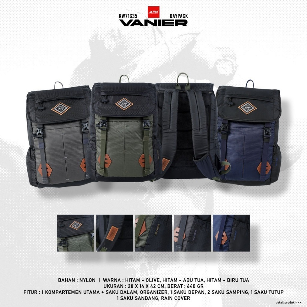 Tas Ransel Pria 25L VANIER AREI OUTDOORGEAR - DAYPACK REI VANIER 25L - RANSEL LAPTOP 14" REI VANIER
