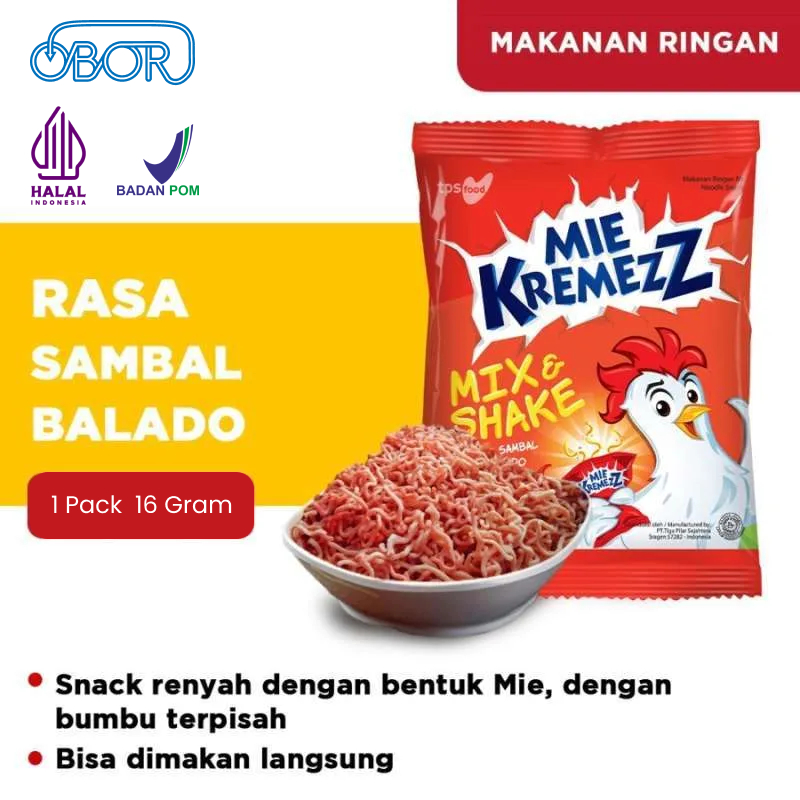 

Mie Kremezz Sambal Balado 1Pcs 16gr | Snack Noodle | OBOR FOOD